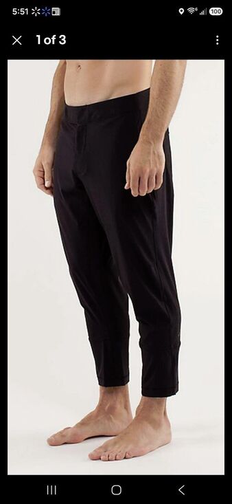 lululemon athletica Other - Men's LULULEMON Black Cropped Yoga Inversion Gaiter Pants Size 38 M5088S $98